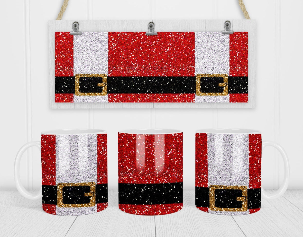 Faux Sparkle Santa’s Belt Coffee Mug