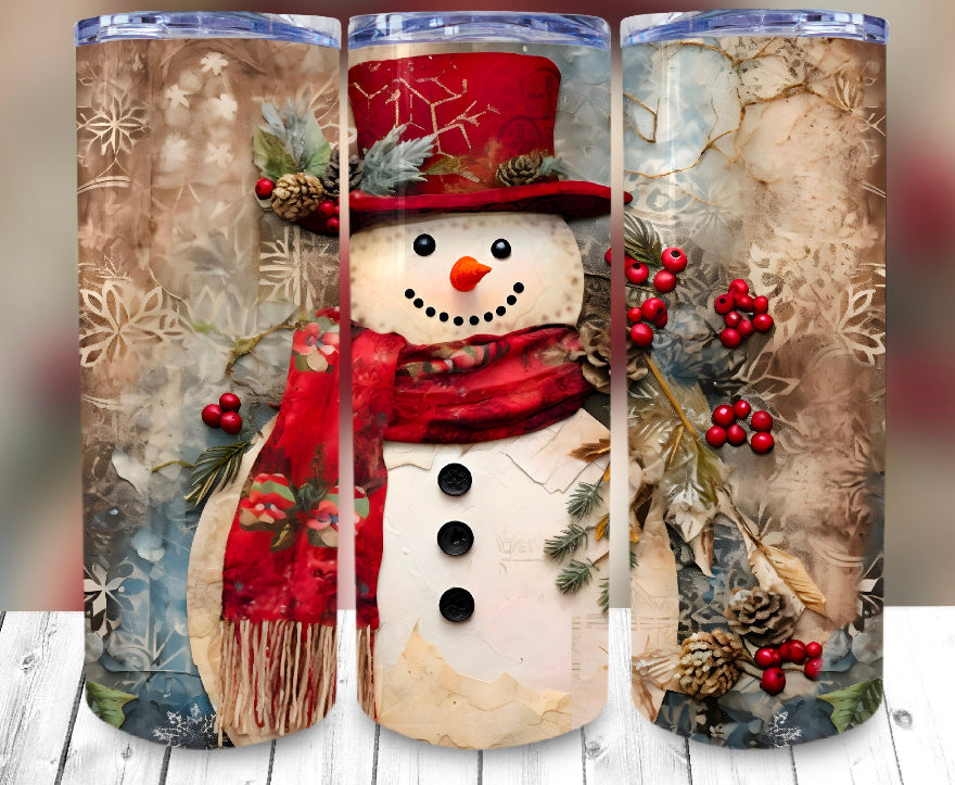 Vintage Snowman 20oz Tumbler