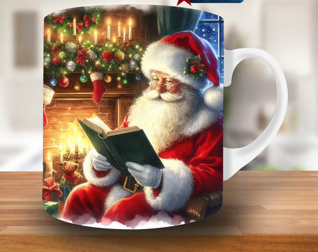Reading Santa Coffee Mug