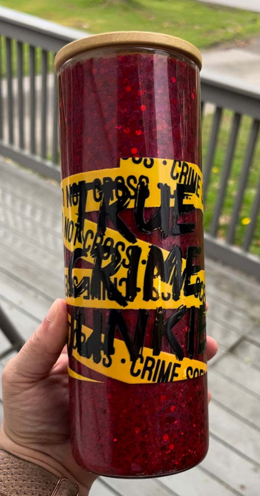True Crime Junkie Snow Globe Tumbler