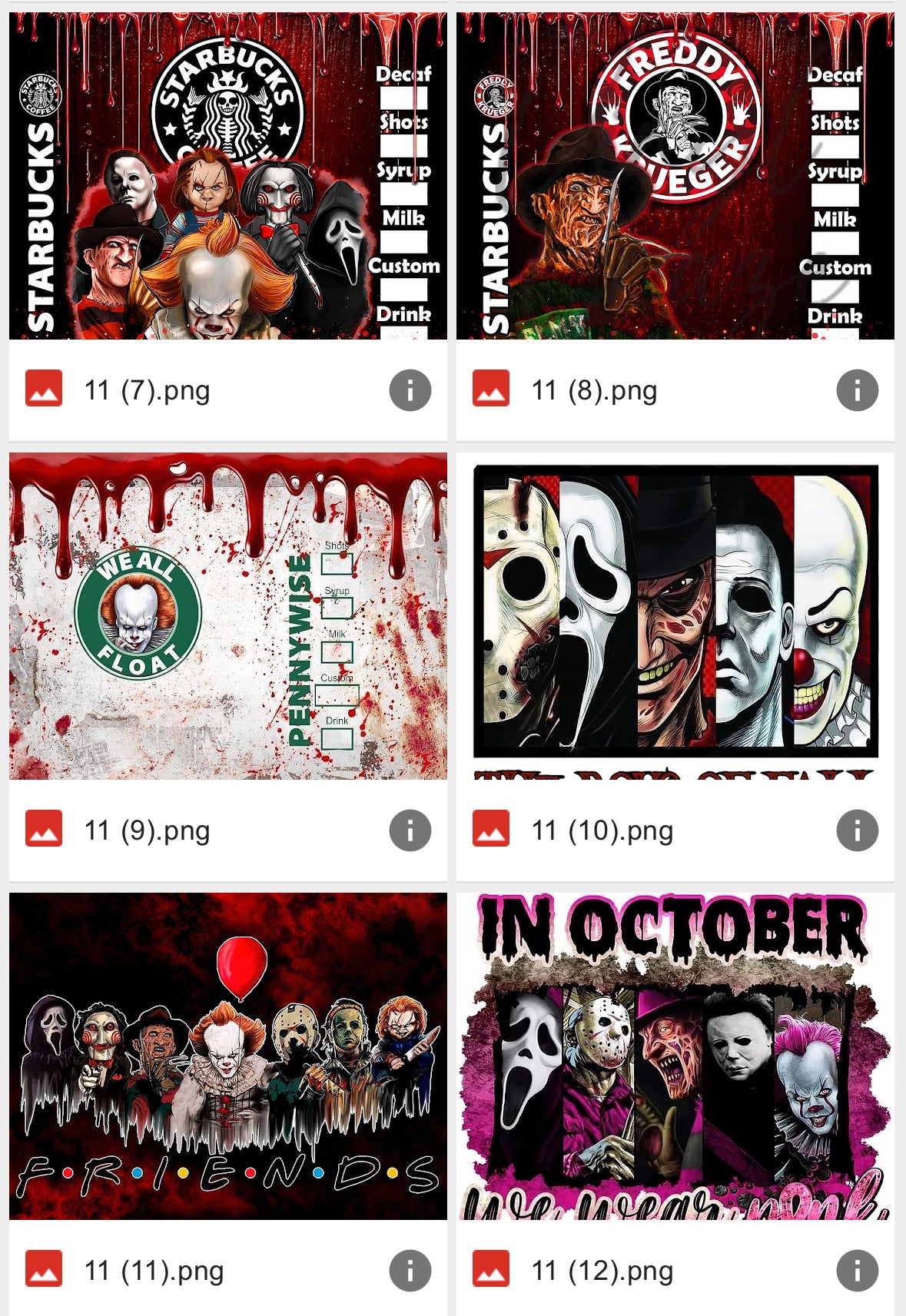 Halloween Horror Friends Tumbler-72 designs