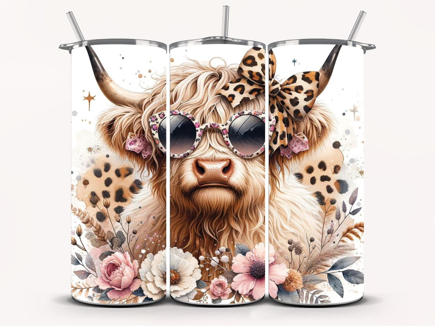 Fancy Highland Cow Tumbler