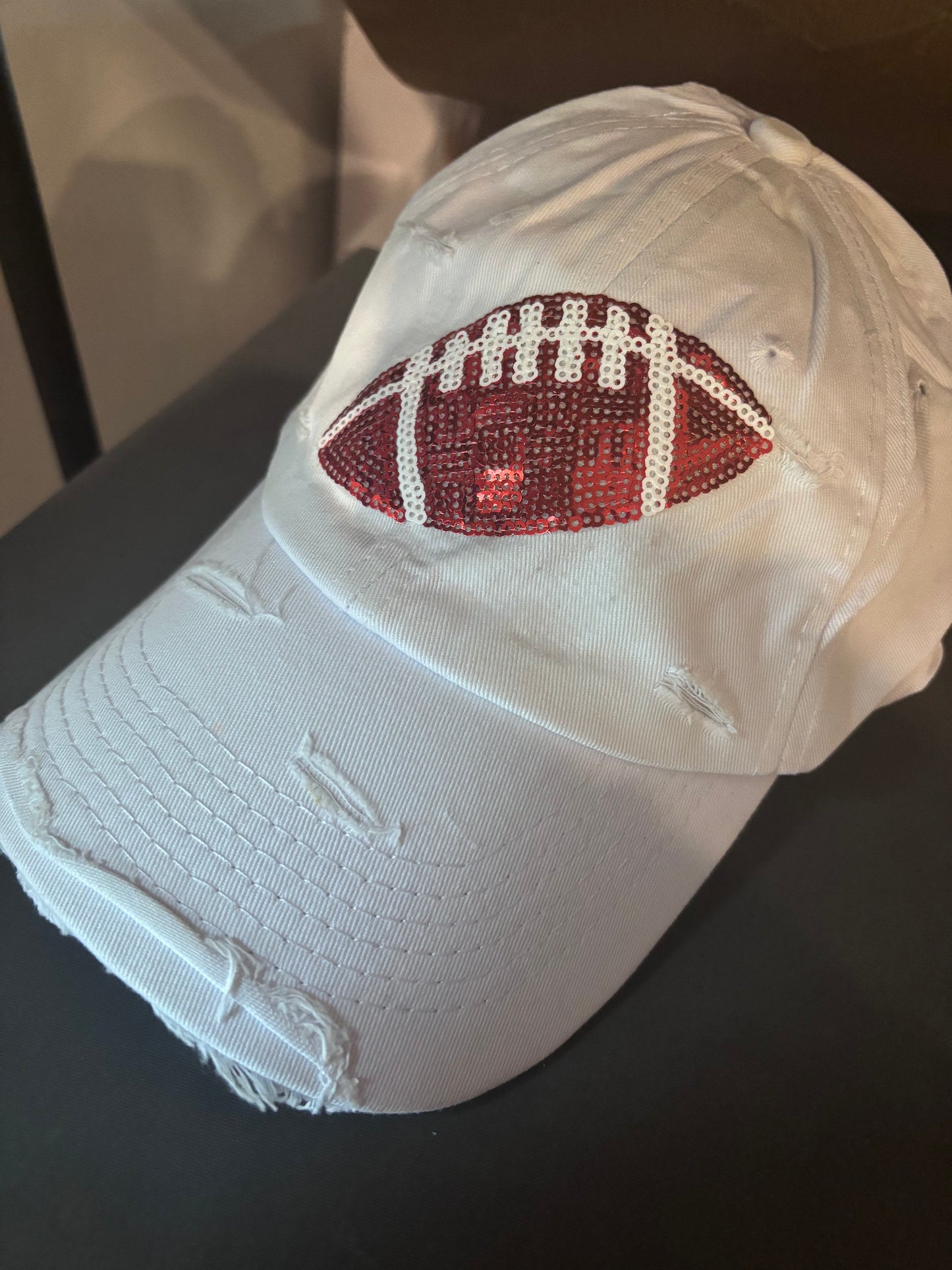Sequined Football White Hat