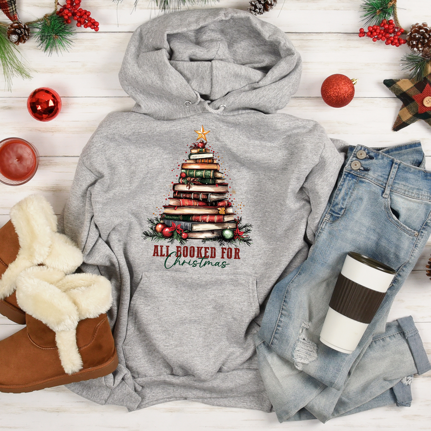 All Booked for Christmas Adult Shirt