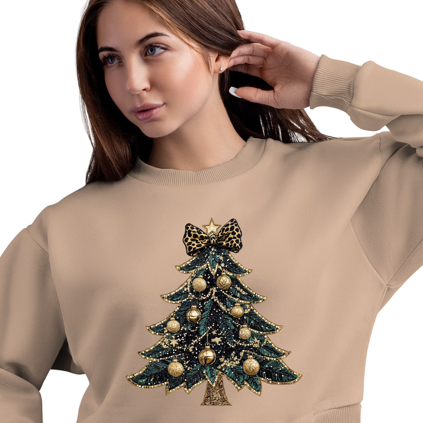 Faux Sparkle Christmas Tree Adult Shirt
