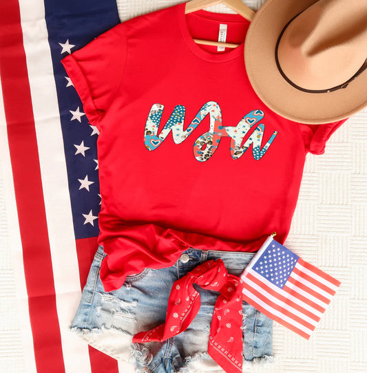 USA Leopard and Stars Adult Shirt