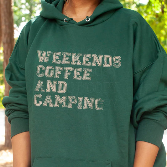 Weekends Coffee and Camping Adult Shirt