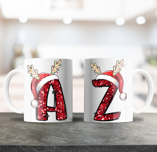 Faux Sparkle A-Z Intitial Coffee Mug