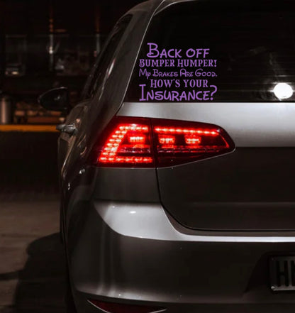 Back Off Bumper Humper Car Decal