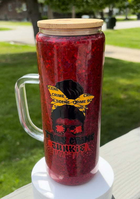 True Crime Junkie Snow Globe Tumbler