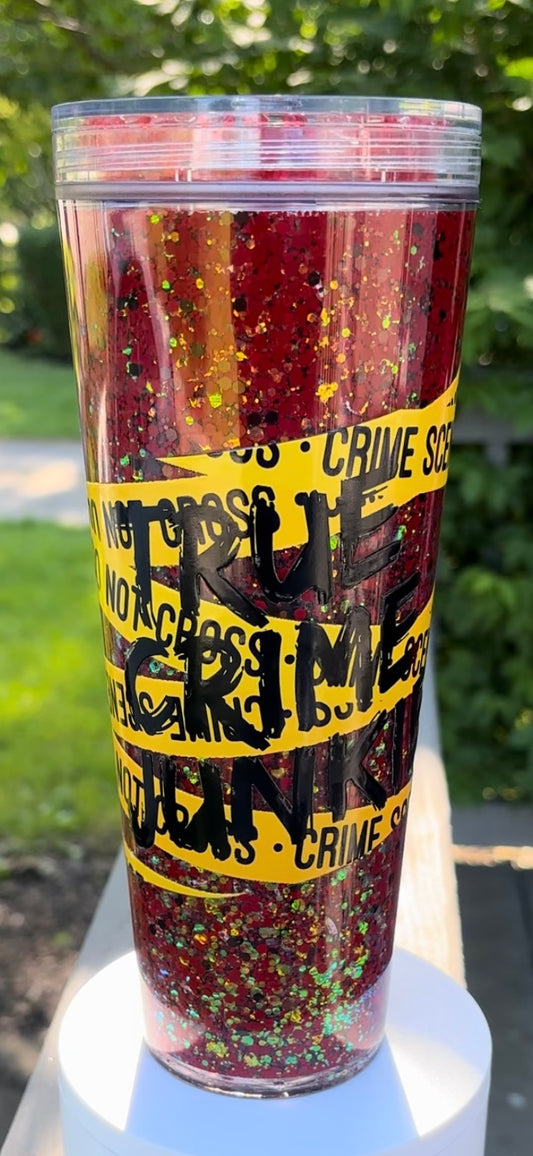 True Crime Junkie Snow Globe Tumbler