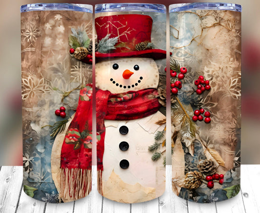 Vintage Snowman 20oz Tumbler