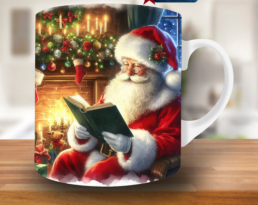 Reading Santa Coffee Mug