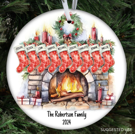 Personalized Stocking Ceramic Ornament