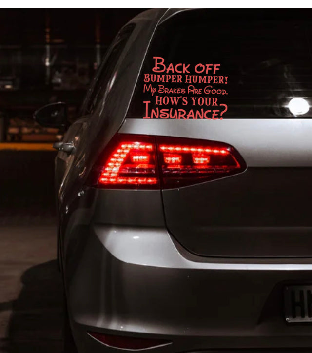 Back Off Bumper Humper Car Decal