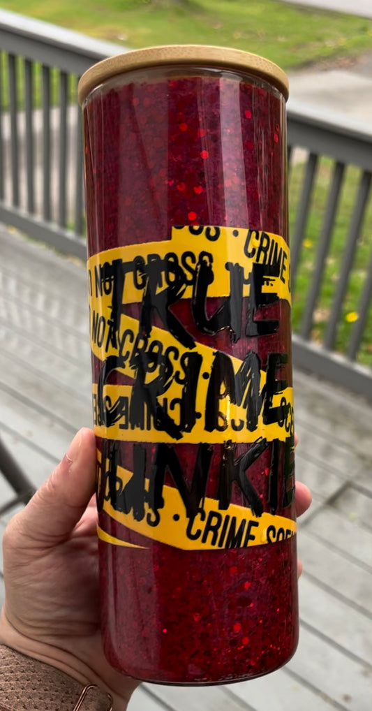 True Crime Junkie Snow Globe Tumbler
