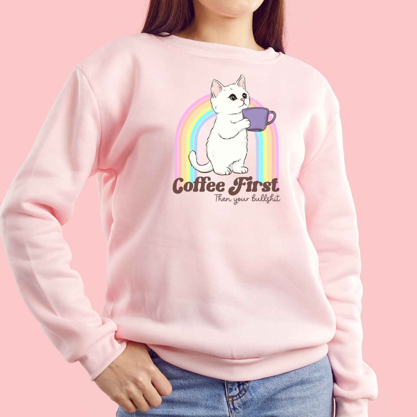First Coffee Cat Adult Shirt