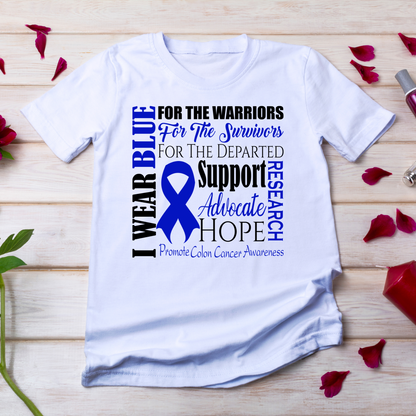 Colon Cancer Awareness Adult TShirts-Proceeds go to the American Cancer Society