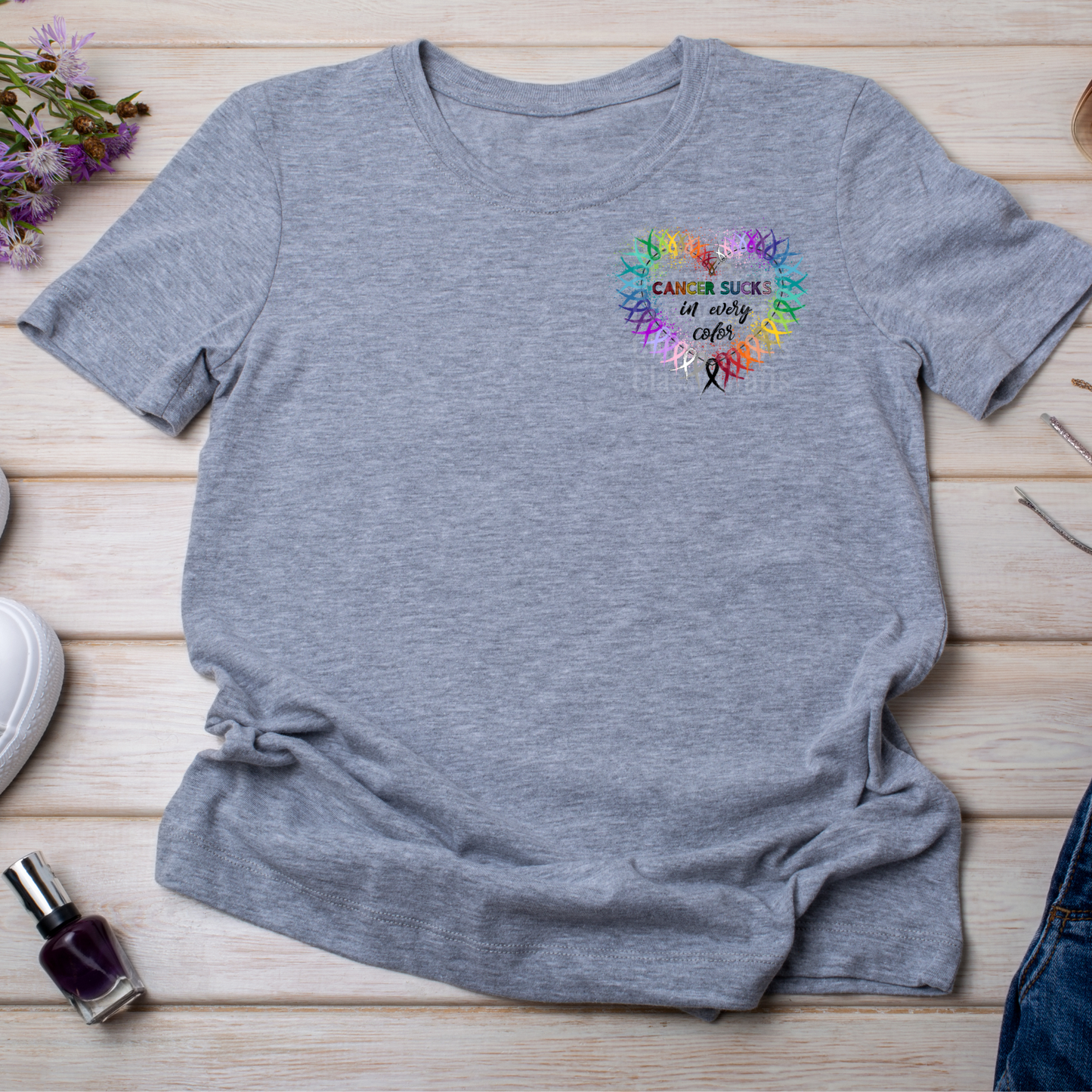 Cancer Sucks in all Color Adult TShirts-Proceeds go to the American Cancer Society