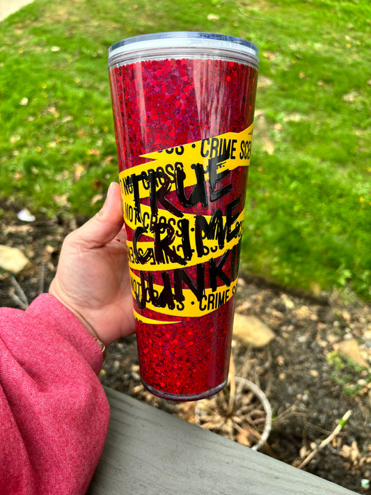 True Crime Junkie Snow Globe Tumbler