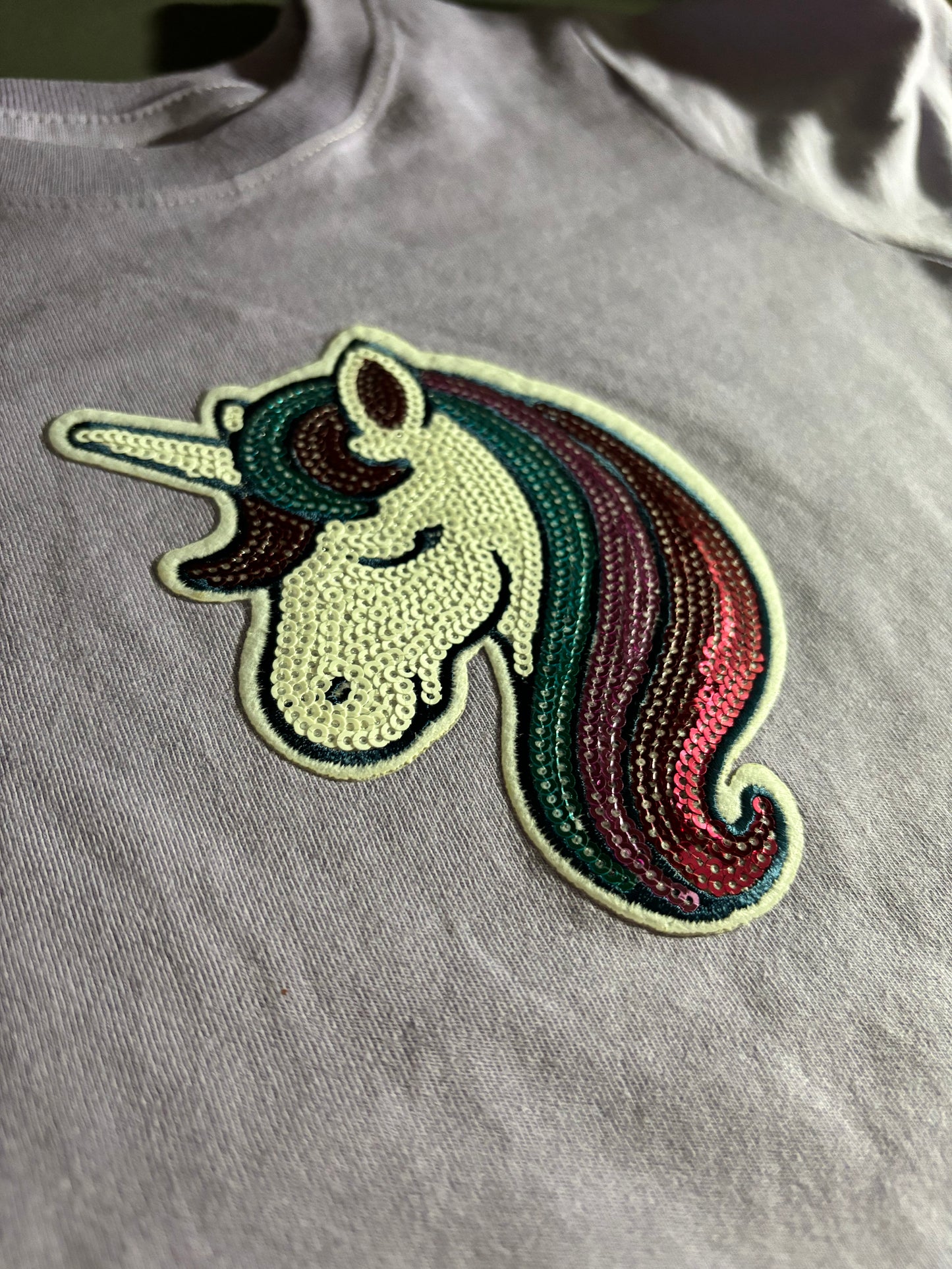 Unicorn Sequin Youth Purple Tshirt