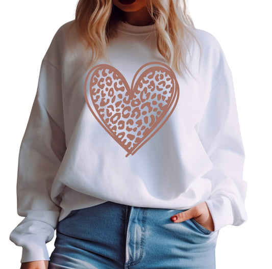 Cheetah Printed Heart Adult Shirt