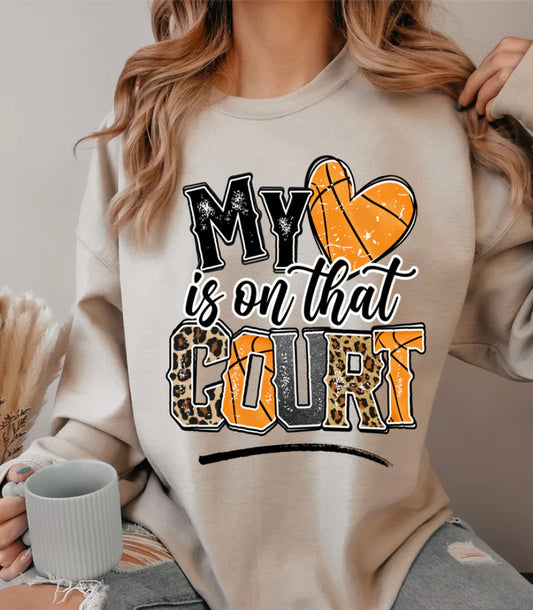 My Heart is on that...Basketball Adult Shirt