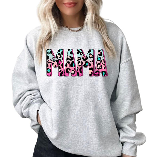 Colorful Leopard Print MAMA Adult Shirt