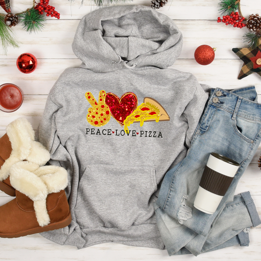 Peace Love Pizza Adult Shirt