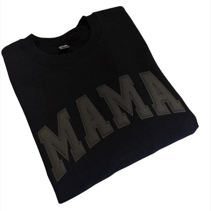Black Puff Print MAMA Adult Shirt
