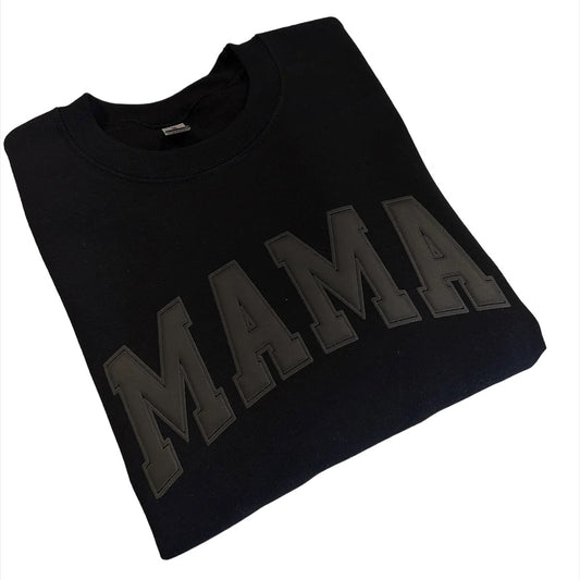 Black Puff Print MAMA Adult Shirt