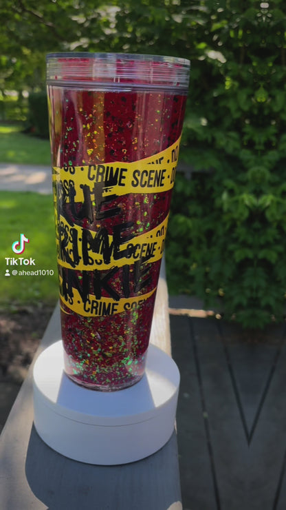 True Crime Junkie Snow Globe Tumbler