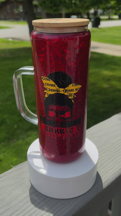 True Crime Junkie Snow Globe Tumbler